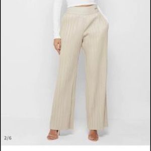 Pleated Leather Trousers